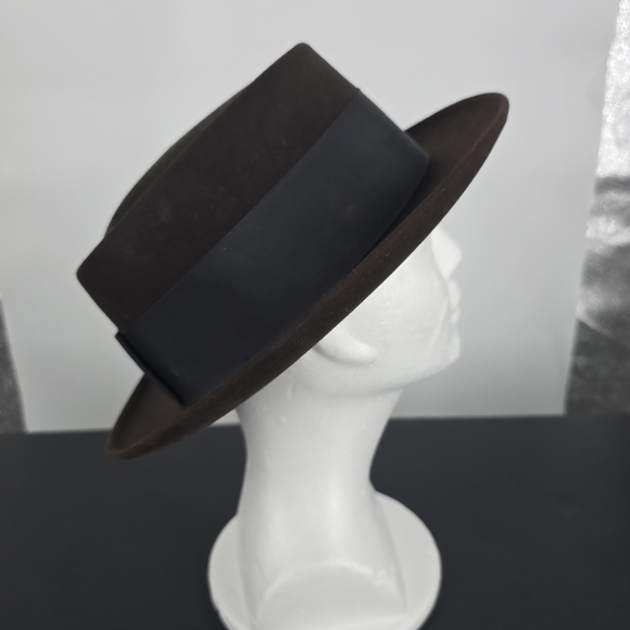 Vintage Bond Royal Quality Brown Hat Bowler Fedora Size 7 Fur Felt USA Made - Picture 11 of 12